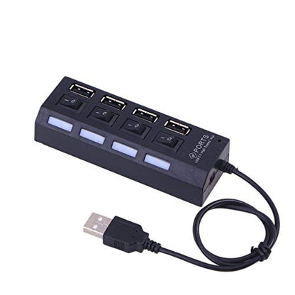 Vaguelly Portable USB Hub Ports with Individual LED Power Indicators and Switches High-Speed Mbps Data Transfer Expansion Hub for Laptop PC Desktop Compatible with Windows Operating System
