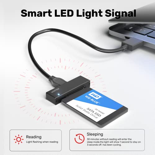 Unitek USB 3.0 SATA III Adapter, UASP, 5Gbps, for 2.5/3.5" HDD/SSD | For 2.5/3.5" SATA HDD/SSD Up To 18TB, Optical; UASP 70% Faster Read; 5Gbps USB 3.0; Plug & Play; 12V Adapter Included - color: USA A to SATA