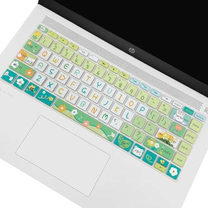Cute Silicone Keyboard Cover for HP Pavilion x360 14 14-BA/BF/BW/CD/CF/DQ/DK/DH/DS/DF/FQ Series, 14-dk1013dx/dk1003dx/dk0002dx 14-dq1043cl 14-fq0013dx, Cute Flowers - color: Cute Flowers