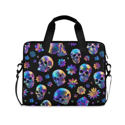 MNSRUU Laptop Bag for 15.6 inch Black Gothic Bats - color: Skull I23293