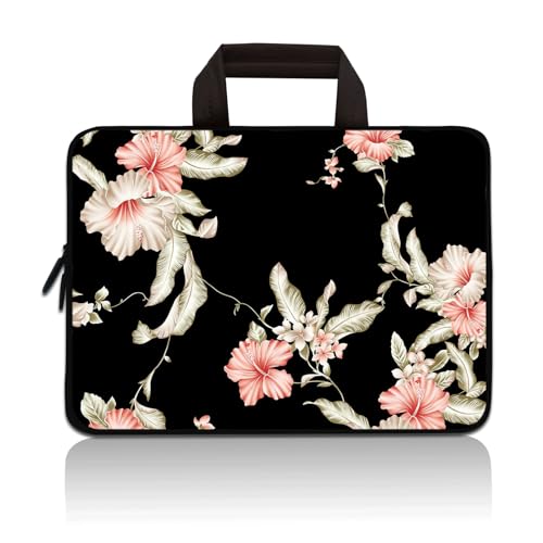 14 15 15.4 15.6 inch Laptop Handle Bag Computer Protect Case Pouch Holder Notebook Sleeve Neoprene Cover Soft Carrying Travel for Dell Lenovo HP Chromebook ASUS Acer (Beautiful Flowers) - color: Beautiful Flowers