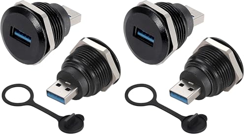 PENGLIN 2PCS USB 3.0 Connector, USB Male to Female Conversion Connector, USB3.0 Panel Mount Extension Adapter for Data Transfer/Charging (Pack of 2) - size: USB 3.0(2PCS) (Pack of 2)