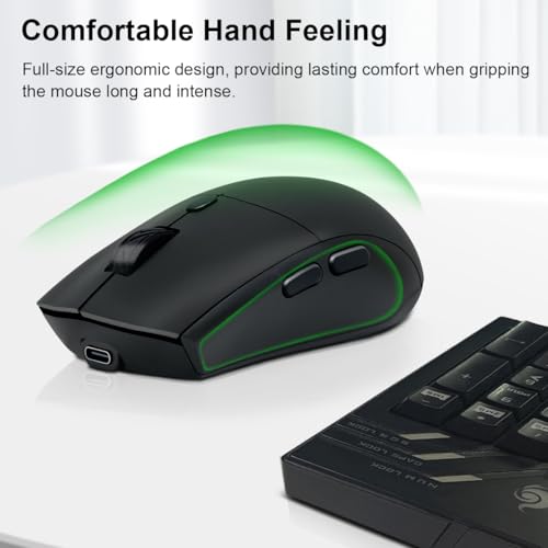 Bluetooth Wireless Mouse（BT5.2+USB 2.4G Receiver） Silent Quiet Clicks，Works with Dual Mode for Laptop/iPad/Tablet/Apple/Computer/Mac & Bluetooth Mouse 6 Buttons, (G301, Black) - style: G301