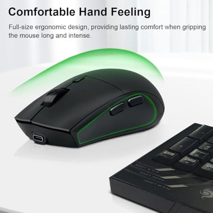 Bluetooth Wireless Mouse（BT5.2+USB 2.4G Receiver） Silent Quiet Clicks，Works with Dual Mode for Laptop/iPad/Tablet/Apple/Computer/Mac & Bluetooth Mouse 6 Buttons, (G301, Black) - style: G301