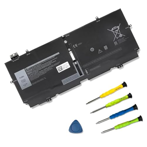 52TWH Battery Replacement for Dell XPS 13 7390 2-in-1 Series Notebook | 4Cell 7.6V 6375mAh 51Wh; Compatible with Dell P103G P103G001 P103G002; MM6M8 0MM6M8 XX3T7 0XX3T7 - size: 11.42*5.47*1.1 inches 52TWH