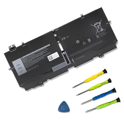 52TWH Battery Replacement for Dell XPS 13 7390 2-in-1 Series Notebook | 4Cell 7.6V 6375mAh 51Wh; Compatible with Dell P103G P103G001 P103G002; MM6M8 0MM6M8 XX3T7 0XX3T7 - size: 11.42*5.47*1.1 inches 52TWH