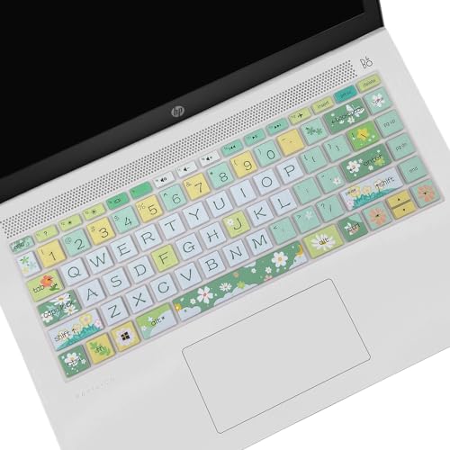 Keyboard Cover for HP 14" Laptop/HP Pavilion x360 14M-BA/CD 14M-DH 14-BF 14-cm 14-CF 14-DF 14-dk 14-DS 14-dq 14-FQ Series, 14-dq0020nr/dq0030nr, 14-fq1025nr/fq0033dx, Spring Flowers - color: Spring Flowers
