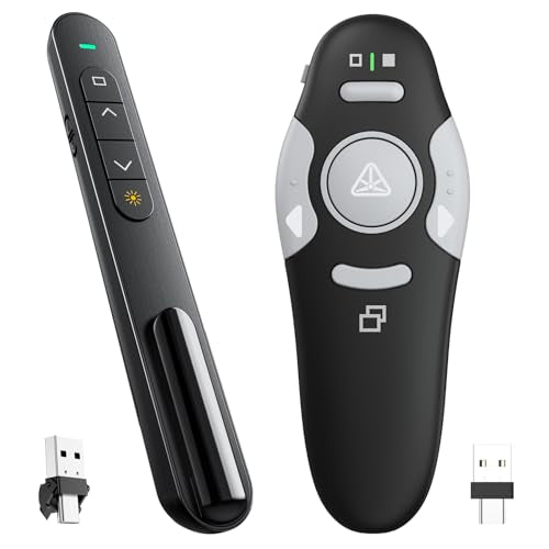 QUI Presenter Clicker USB A&C Bundle | Pen-Shaped Black & Remote-Shaped Black