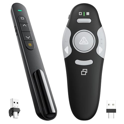 QUI Presenter Clicker USB A&C Bundle | Pen-Shaped Black & Remote-Shaped Black