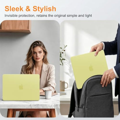 Matte Finish Case for MacBook Neo 13 inch 2026 Model A3404, Citrus Clear | Exact Fit Scratches & Fingerprints Resistant, Ultra-Thin Matte Frosted Protective Hard Shell Mac Neo Case and Keyboard Cover - color: Citrus Clear