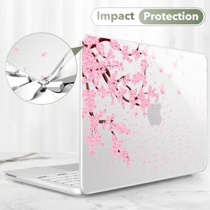 Compatible with MacBook Neo 13 inch (2026 Release A3404) (A18 Pro) with Liquid Retina Display, Printed Slim Protective Case with Screen Protector & Keybaord Cover, Sakura & Flying - color: Sakura & flying