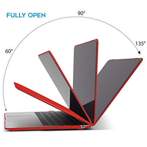 IBENZER Compatible with New MacBook Air 13 inch Case 2022 2021 2020 M1 A2337 A2179 A1932, Plastic Hard Shell Case with Keyboard Cover for Mac Retina Display with Touch ID, Red, MMA-T13RD+1A - color: Red