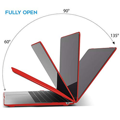 IBENZER Compatible with New MacBook Air 13 inch Case 2022 2021 2020 M1 A2337 A2179 A1932, Plastic Hard Shell Case with Keyboard Cover for Mac Retina Display with Touch ID, Red, MMA-T13RD+1A - color: Red