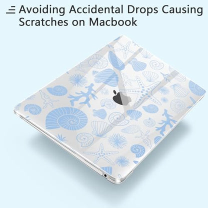 for MacBook Pro 13 inch Case 2022 M2 A2338 2020 Release– Fashionable Lightweight Floral Design Transparent HD Clear Laptop Shell, with TPU Keyboard Cover & OTG Adapters, Shell - color: Shells and Conches