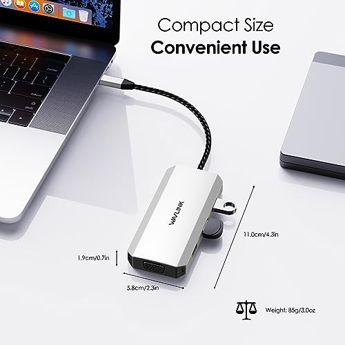 USB C Docking Station, Docking Station Quad Monitors with Dual HDMI,DP,VGA,3* USB-A2.0 for Wireless Device,Compatible with Lenovo, HP, Dell, Windows System Computer