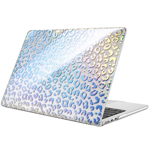 Fintie Case for MacBook Air 13 inch A3449/A3240/A3113/A2681 2022-2026 | M2/M3/M4/M5, Snap On Hard Shell, Full Port Access, Easy On/Off, Lightweight, Leopard - color: Five-Pointed Star