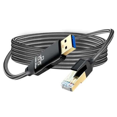 USB to Ethernet Cable 30Ft,USB 3.0 Male to RJ45 Serial Adapter Directly Connected, Compatible with Laptop, PC, MacBook, Switch, Windows, macOS, Linux(30Ft/10M) - size: 30Ft
