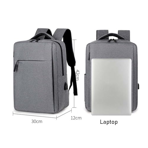 Mens Business Laptop Backpack with USB Charging Port, Multi-functional Travel Backpack, Water-Resistant Casual Daypack (Blue) - color: Blue