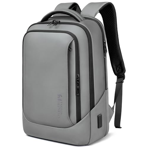 hk Laptop Backpack for Men for 15.6 Inch Computer Bag with USB A&C Charger | Durable WaterResistant HighTech Daypack Casual Backpack for Business Work College Weekender Travel,Grey - color: Grey, size: 15.6 inch