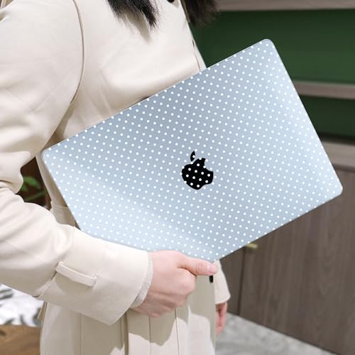 MEEgoodo for M5/M4/M3/M2 MacBook Air 15 inch Case 2026 2025 2024 2023, Case Fit Model (A3448/A3241/A3114/A2941) for MacBook Air 15.3 inch, Blue & Polka Dots - color: Blue & Polka Dots
