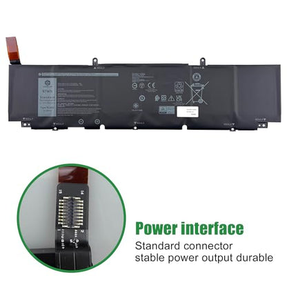 XG4K6 CPX-F8CPG Laptop Battery Replacement for XPS 9700 9710 9720 9730 Precision 5750 5760 5770 Series Notebook 001RR3 01RR3 0F8CPG F8CPG Black 11.4V 97Wh 8071mAh - size: 13.2*5.2*1.2inch XG4K6