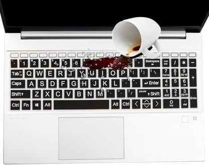 Keyboard Cover for HP 15.6 Laptop 15-fc 15-fd Series, HP Pavilion 15-eg 15-eh 15-er Series, HP 15-fc0093dx 15-fd0083wm 15t-fd000 15z-fc000 15-fd0213nr 15-fc0013od 15-fc0081nr 15t-eg300 - color: GradientBlack（Bigletters）