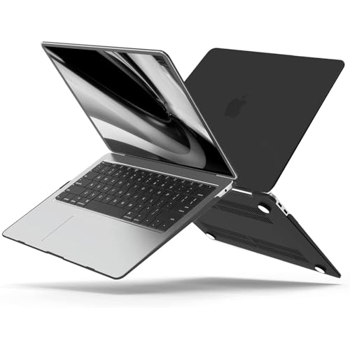B BELK for MacBook Air 13 inch Case 2021-2018 M1 A2337 A2179 A1932, Black | Matte Plastic Laptop Hard Shell for MacBook Air 13.3 inch Case Touch ID with Keyboard Cover & Screen Protector - color: Space Black