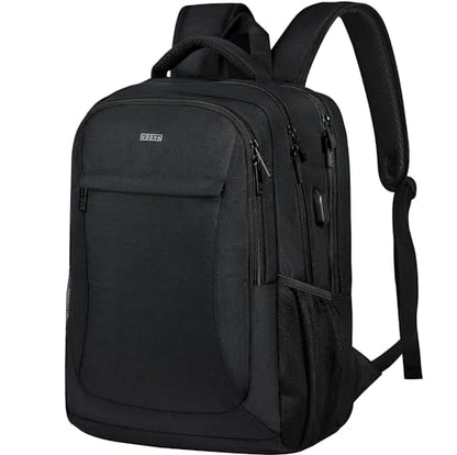 Voova Travel Laptop Backpack, Business Work Laptop Backpack for Women & Men with USB Charging Port, Waterproof Slim Durable College Computer Bag Fits 15.6 Inch Laptops and Notebook, Black - color: Black