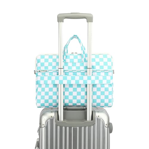 canvaslife Waterproof Pattern Resistant Laptop Shoulder Messenger Bag for Pro 16 inch and 15.6 inch-16 inch Laptop (Ice blue Checker) - color: Ice Blue Checker, size: 15 inch/15.6 inch