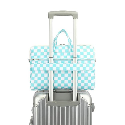 canvaslife Waterproof Pattern Resistant Laptop Shoulder Messenger Bag for Pro 16 inch and 15.6 inch-16 inch Laptop (Ice blue Checker) - color: Ice Blue Checker, size: 15 inch/15.6 inch