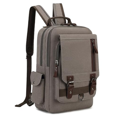mygreen Canvas Cross Body Messenger Bag Shoulder Sling Backpack Travel Rucksack - color: Grey Xl-zipper Shoulder, size: X-Large