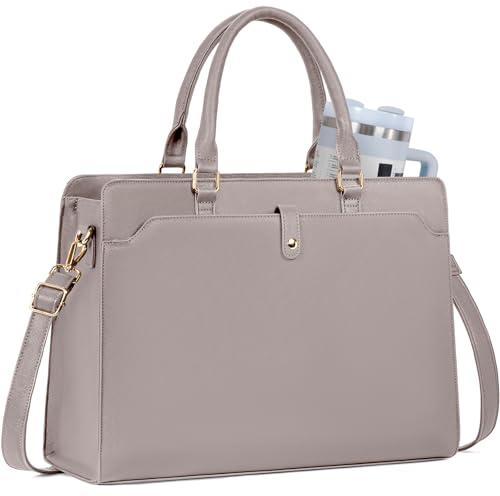 Laptop Tote Bag for Women 15.6 Inch Waterproof Leather Computer Bags Large Capacity Business Office Work Briefcase - color: Grey-15.6 Inch, size: 15.6 Inch