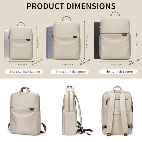 GOLF SUPAGS Travel Laptop Backpack for Women Anti Theft Slim Durable College Bookbag Business Computer Bag Fit 15.6Inch Notebook (Apricot, 15.6Inch) - color: Apricot, size: 15.6 Inch