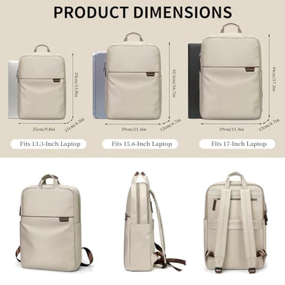 GOLF SUPAGS Travel Laptop Backpack for Women Anti Theft Slim Durable College Bookbag Business Computer Bag Fit 15.6Inch Notebook (Apricot, 15.6Inch) - color: Apricot, size: 15.6 Inch