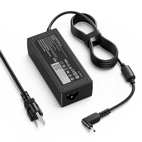 VUOHOEG 65W Chromebook Charger Compatible with Acer C720 C740 CB3-431 CB3-532 CB5-571 C910, Spin 3/5, Switch Alpha 12, Aspire R13 R15 – 3.0x1.1mm Replacement with US Power Cord