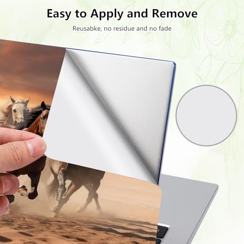 Laptop Skin Sticker Decal, Universal Reusable Vinyl Laptop Cover for 12" 13" 13.3" 14" 15" 15.4" 15.6" Notebook PC, Reusable Waterproof Scratch-Resistant with 2 Wrist Pads,Art Running Horse - color: Art Running Horse