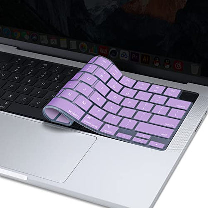 MOSISO Keyboard Cover Skin Compatible with MacBook Air 15 inch M3 M2 | A3114 A2941/Air 13.6 A3113 A2681/Pro 14/16 M4 M3 M2 M1, Light Purple - color: Light Purple