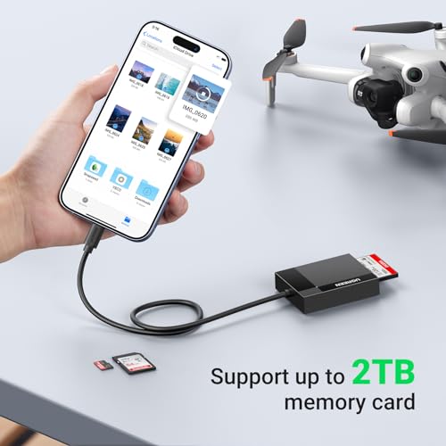 UGREEN USB C SD Card Reader 4-in-1 Memory Card Adapter External SD Micro SD MS CF Compact Flash Camera Card Reader Compatible with iPhone 15, Trail Camera, MacBook, iPad