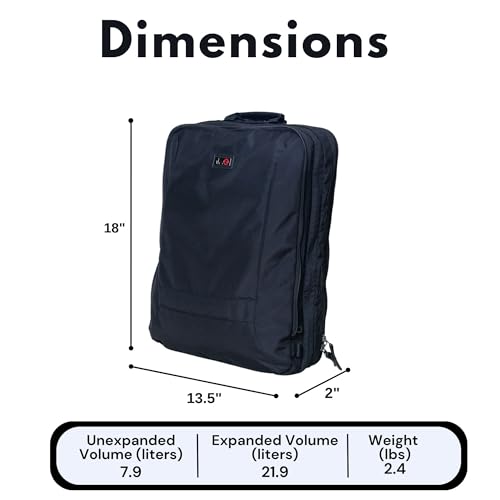 Trilogy Weekender Daypack I Opens like a suitcase, for easy packing. Expands into a 22-liter weekender bag. Hidden under sling holds yoga mat or sleeping bag, and doubles as a rear cover (Black) - color: Black