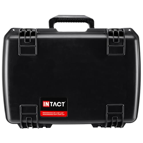 Eylar 20" Intact Premium Series Laptop Hard Case, IP67 Waterproof Dustproof Crushproof, TSA Approved, Customizable Pluck Foam, Protective Carrying Case for Laptops, Tablets, Electronics (Black)