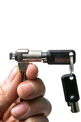 CTA Digital Steel Security Lock – CTA Looped Steel Security Cable Lock with Standard Kensington Lock and Key for Laptops (LT-SC) - style: Kensington Lock
