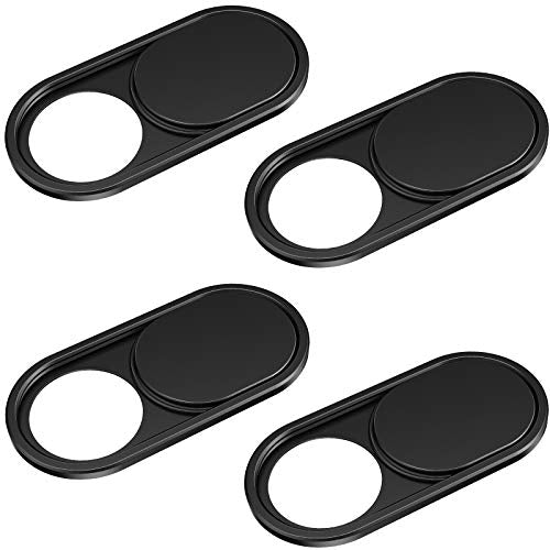 CloudValley Webcam Cover Slide, 0.023 in Camera Cover for Laptops, MacBook Pro, MacBook Air, iMac, iPad, PC/Computer, Tablets, Ultra-Thin Web Blocker Protecting Your Privacy [4-Pack] - color: Black-Oval, size: 4 packs webcam cover