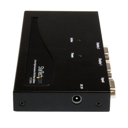 StarTech 2-Port VGA Video Splitter - 2048x1536 at 80Hz - TAA (ST122PRO) | Duplicates 1 VGA source to 2 monitors, Built-in amplifier, 350MHz high video bandwidth, VGA splitter 1x2 - style: 2 Port