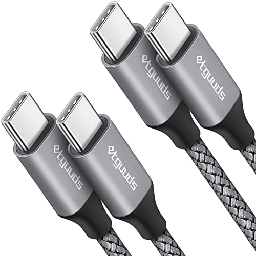 etguuds USB C to USB C Cable 2ft, 2-Pack 60W USBC to USBC Cord, Type C to C Charger Cable Fast Charging for iPhone 17 16 15 Pro Max Plus Air, Samsung Galaxy S25 S24 S23, for MacBook/iPad, Pixel - color: Gray, size: 2ft