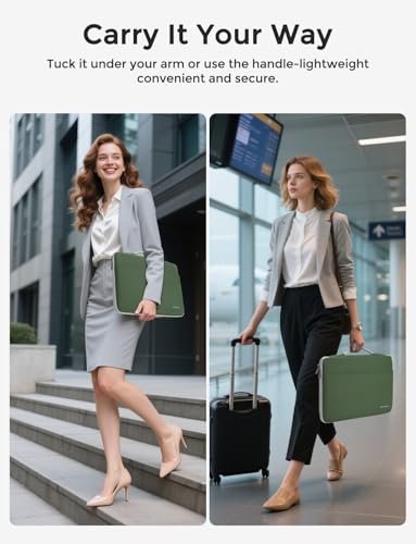 DOMISO 14 inch Laptop Case Sleeve Protective Cover Compatible with 15 inch MacBook Air M4 M3 M2,MacBook Pro,14-15 inch HP Dell ASUS Lenovo Chromebook,Waterproof Computer Cases Bag,Avocado Green - color: Avocado Green, size: 15" for Macbook Air