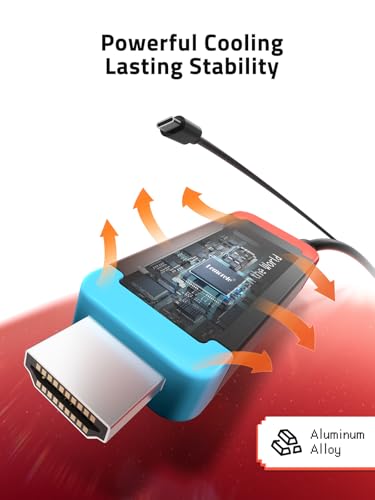 Lemorele Adapter for Switch 2 USB-C to HDMI 4K@60Hz 100W PD | Compatible with Switch OLED/Original, MacBook, Steam Deck, ROG Ally. DP Alt Mode required. 6.56ft plug-and-play cable - size: 6.56ft
