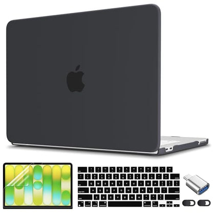 CISSOOK for MacBook Neo 13 inch Case A3404 Release 2026 Matte Black | 5in1 Set Hard Shell Case, A18 Pro Chip, Keyboard Cover, Screen Protector, Scratch Resistant, Ultra-Thin, for Office & Travel - color: Matte Black