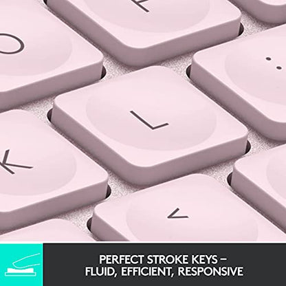 Logitech MX Keys Mini Minimalist Wireless Illuminated Keyboard - Rose | Minimalist, wireless, illuminated, compact, backlit, USB-C, compatible with macOS, iOS, Windows, Linux, Android, metal build - color: Rose, style: MX Keys Mini