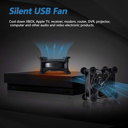 Quiet 80mm USB Fan, 5V USB Portable Cooling Fan for Flat Panel Xbox DVR PlayStation Router TV Receiver Computer Cabinet Cooler - size: Usb 80mm Fan