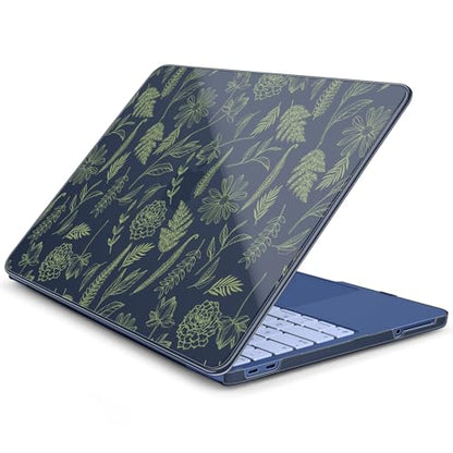 Batianda Case for MacBook Neo 13 Inch 2026 Model A3404, Sage Botanical | 4-in-1 Laptop Accessories Bundle with Sage Botanical Art, Ultra Slim Hard Shell for Students and Nature Lovers - color: Midnight Leaf Outlines